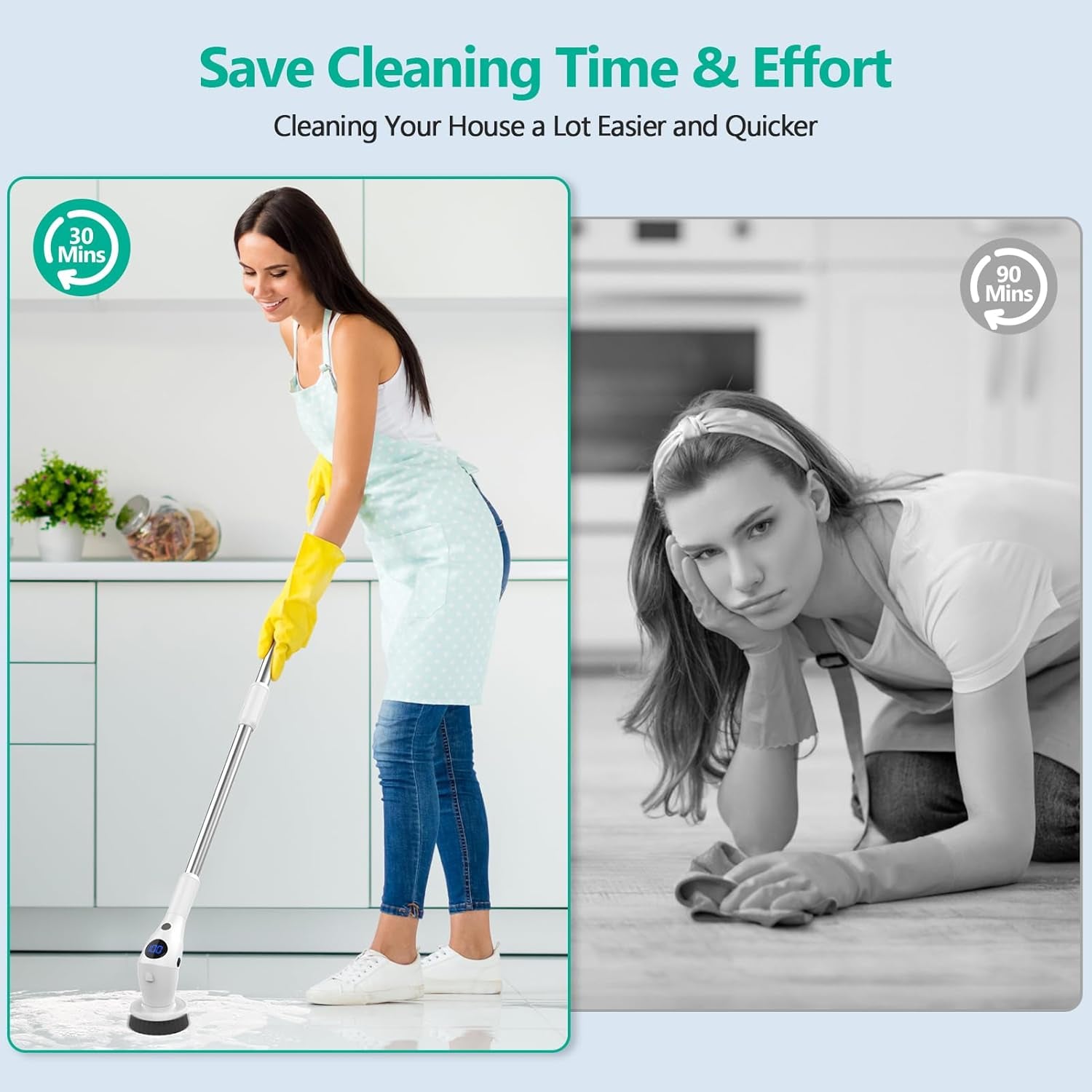 Universal Cleaning Gel and Electric Spin Scrubber for Home, Office, and Automotive Cleaning
