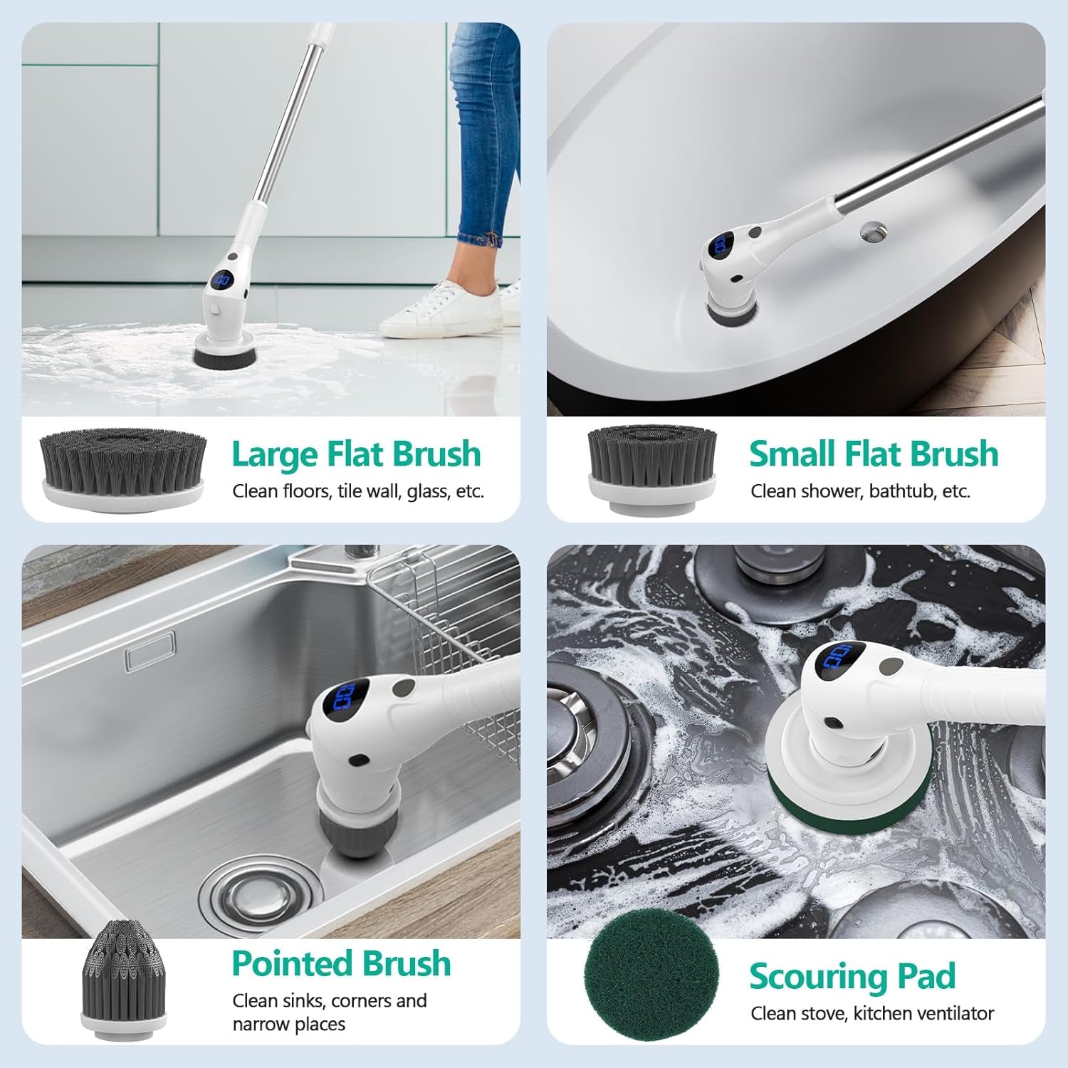 Universal Cleaning Gel and Electric Spin Scrubber for Home, Office, and Automotive Cleaning