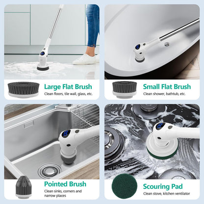 Universal Cleaning Gel and Electric Spin Scrubber for Home, Office, and Automotive Cleaning