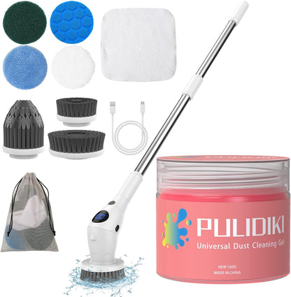 Universal Cleaning Gel and Electric Spin Scrubber for Home, Office, and Automotive Cleaning